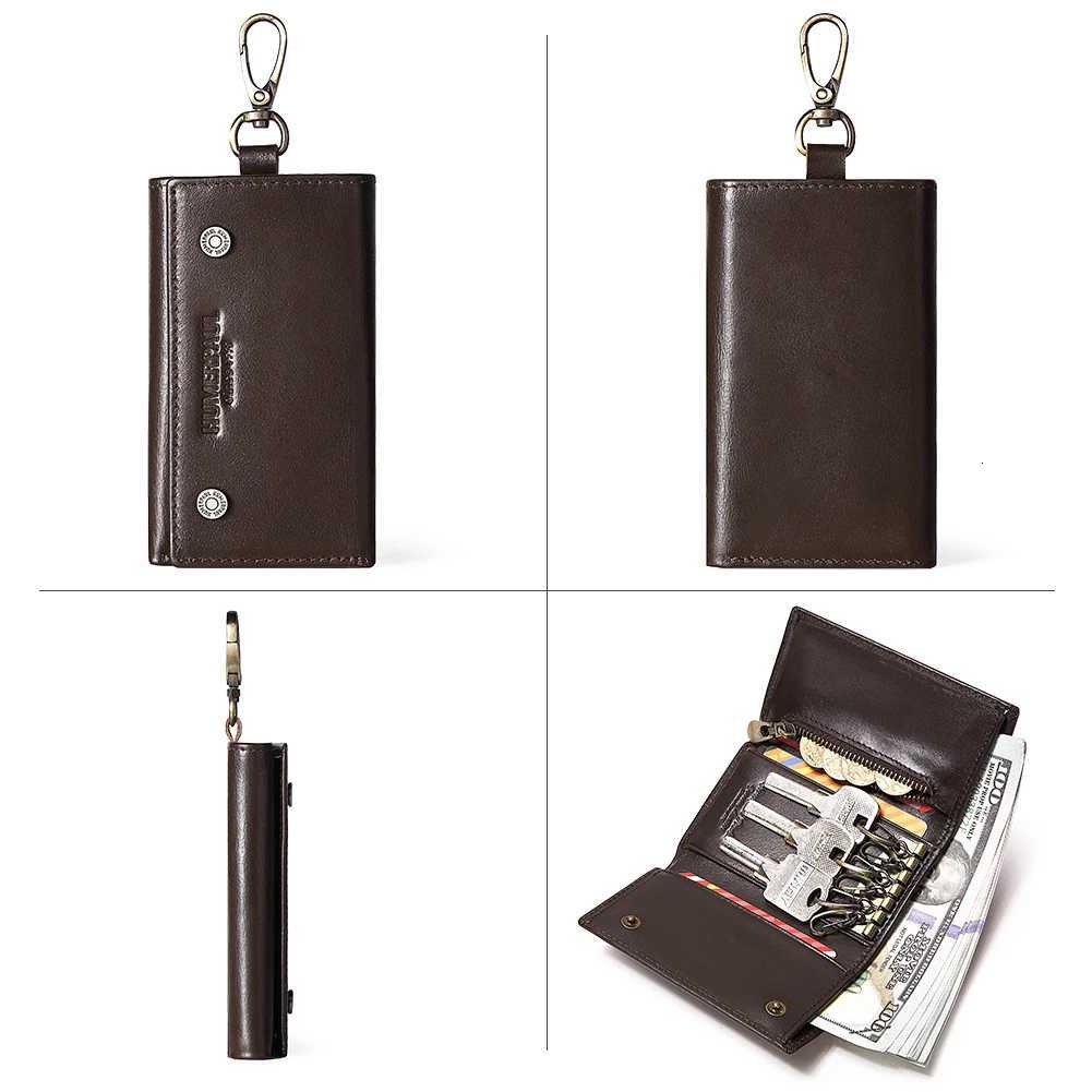 HUMERPAUL Genuine Leather Key Organizer for Car Housekeeper Small Home Key Case Top Quality Mini Wallet with Coin Pocket Z251023