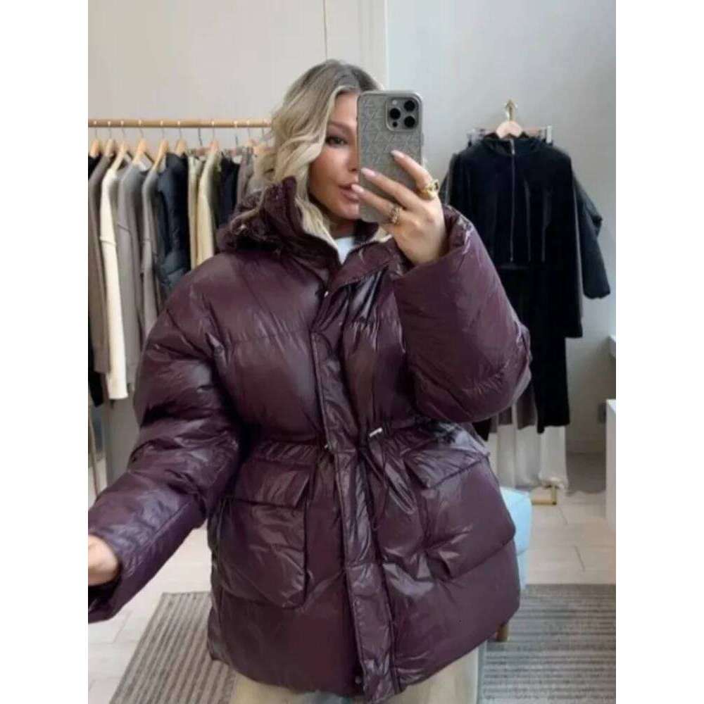 Fashion Thick Padded Jacket For Women Casual Single Breasted Zipper Warm Coat With Belt Winter Female Pocket Long Sleeve Jackets Womens Coat