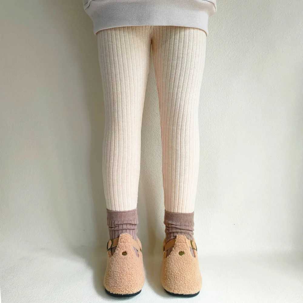 Autumn Winter Girls Pants Thickening Warm Fleece Pants For Girls Leggings Kids Baby Elasticity Slim Stripe TrousersT251024