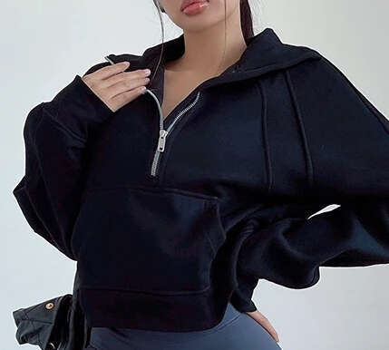 Women Pink White Oversized Zip Hoodie Female Fleece Half Zipper Lapel Sweatshirt Casual Streetwear Basic Warm Thick Pullovers