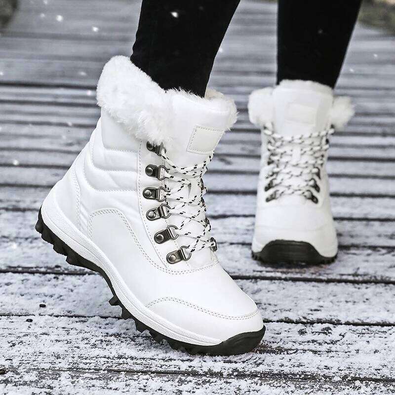 Snow Platform Non-Slip Winter Shoes Fur Warm Ankle For Women Wedges Waterproof Thigh High Boots