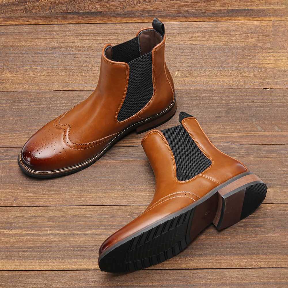 Soft Leather Men Chelsea Boots Ankle Boots Comfortable Men Boots W251024