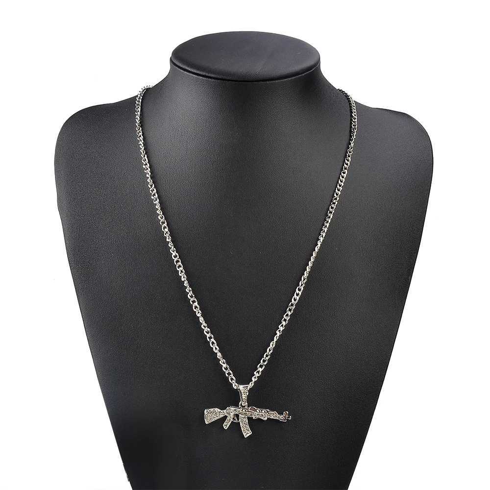 Fashion Necklace Machine Gun Assault Rifle AK47 Pendants Short Long Women Men Colar Gift Jewelry ChokerXJ251024