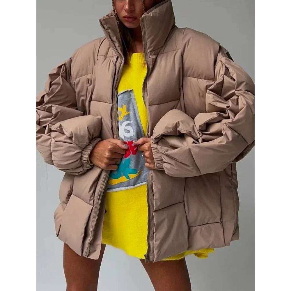 Winter Jackets For Women 2025 Thick Warm Loose Fashion Quilted Jacket Female Interchange High Street Green Baggy Puffer Coat Womens Coat