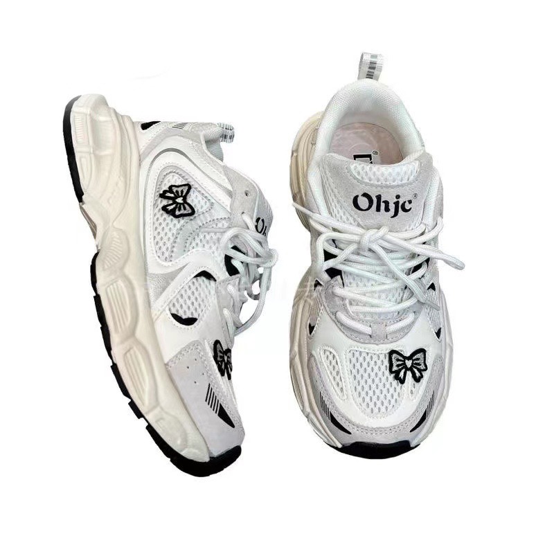 2024 New Summer Ins Fashion Versatile China-Chic Niche Design Thick Soled Dad Shoes Women Casual Sports Thicker Heeled Footwear Embracing Modern Asian