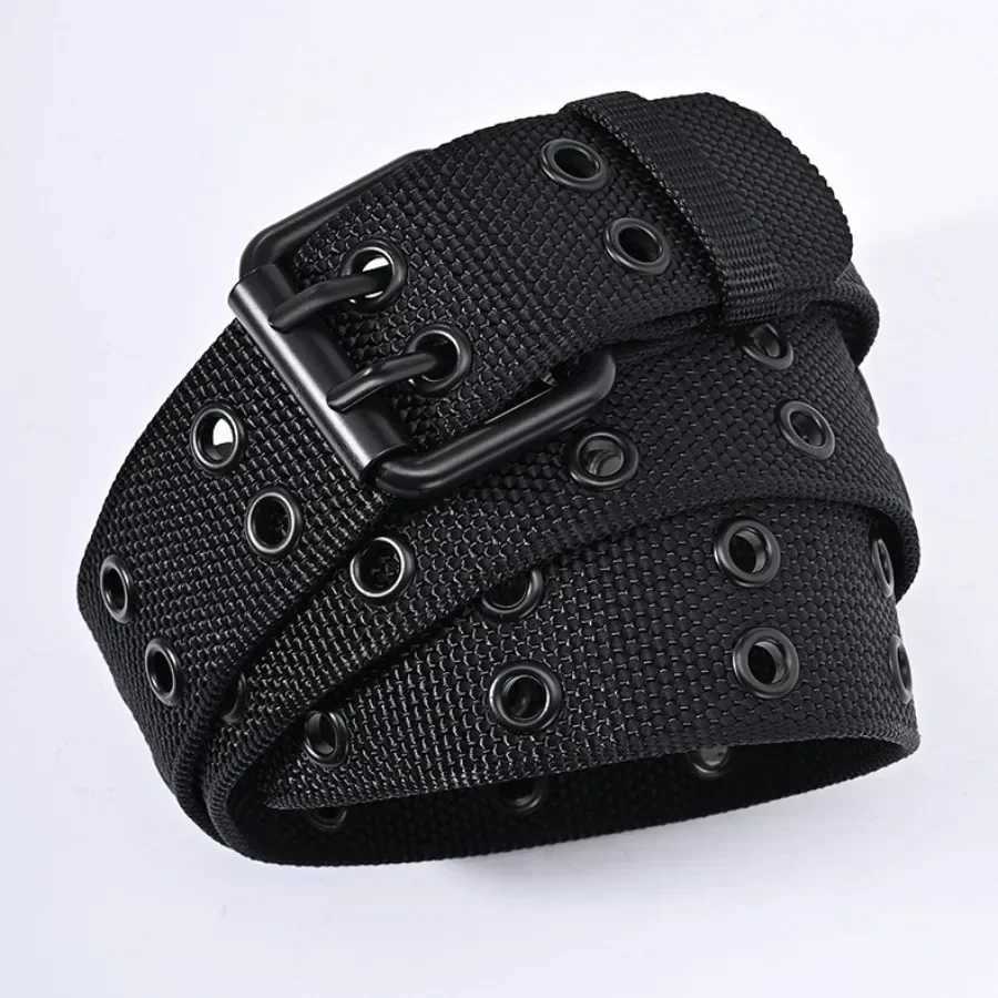 2026 New Men Breathable Nylon Fabric Belt outdoor sport Belt Pin Buckle Trousers Jeans Belt W251024
