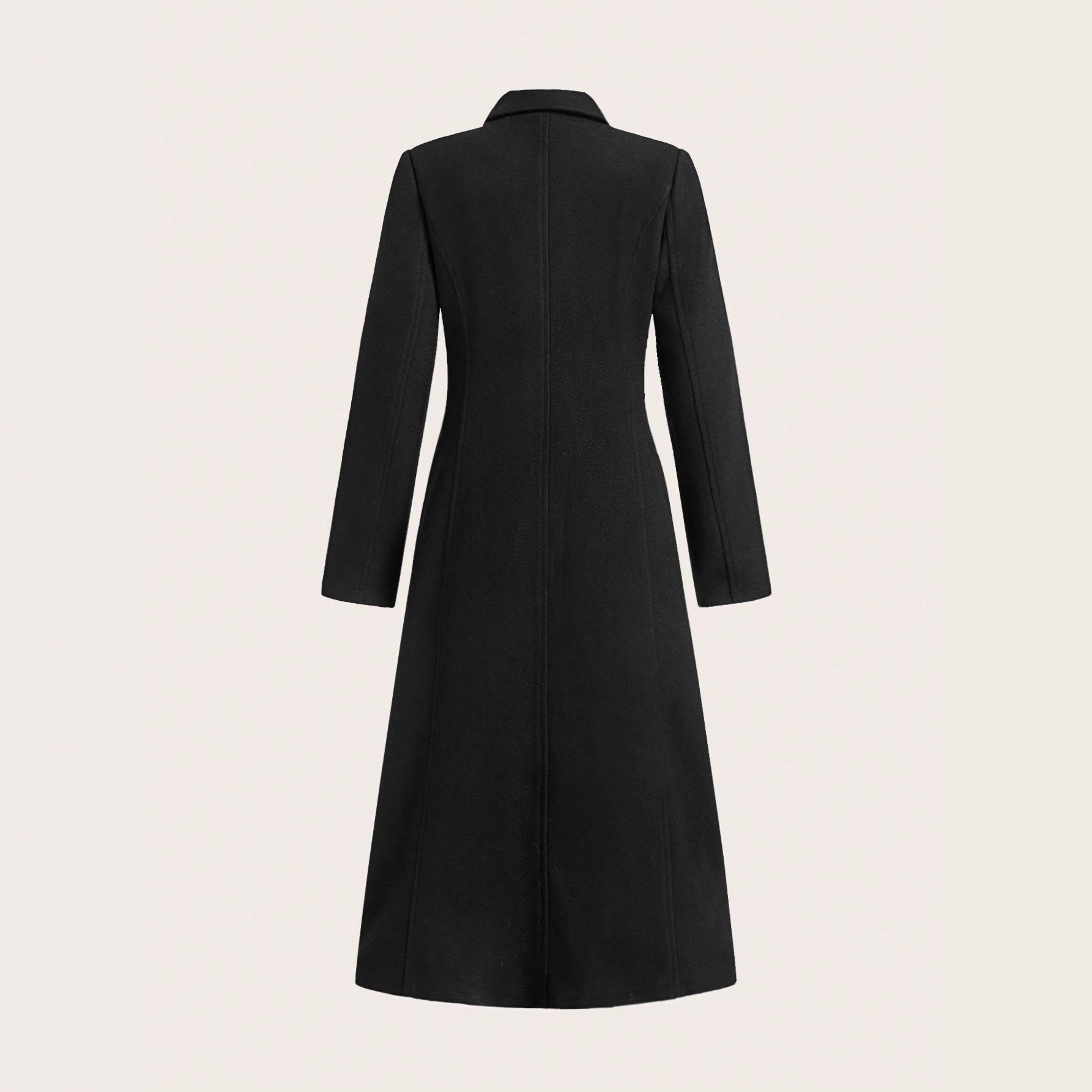 New European and American designer style double breasted women's long coat, autumn and winter wool coat