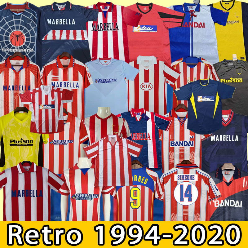 Atleticos Retro Madrid soccer jerseys kun Aguero Griezmann MAXI F.TORRES Gabi Foran SIMAO vintage classic 04 05 06 10 11 13 14 15 94 95 96 97 98 99 2004 2005 2014 2015 1997