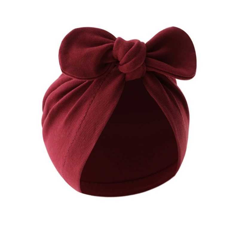 Infant Beanie Hat Baby Turban Hat Big Bow Boneless Hat Soft Headwear for Babies 012M Girl Boys Breathable Hospital HatL251024
