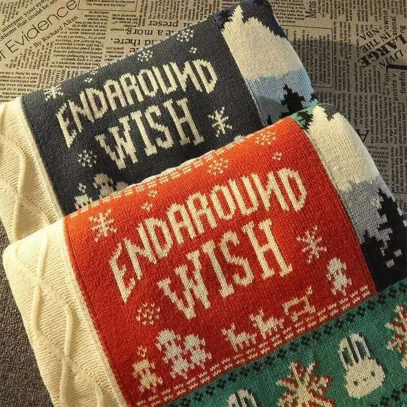 American Cute Twist Christmas Long Sleeve For Men Women Y2k Street Autumn And Winter Fashion Loose Pullover Sweater