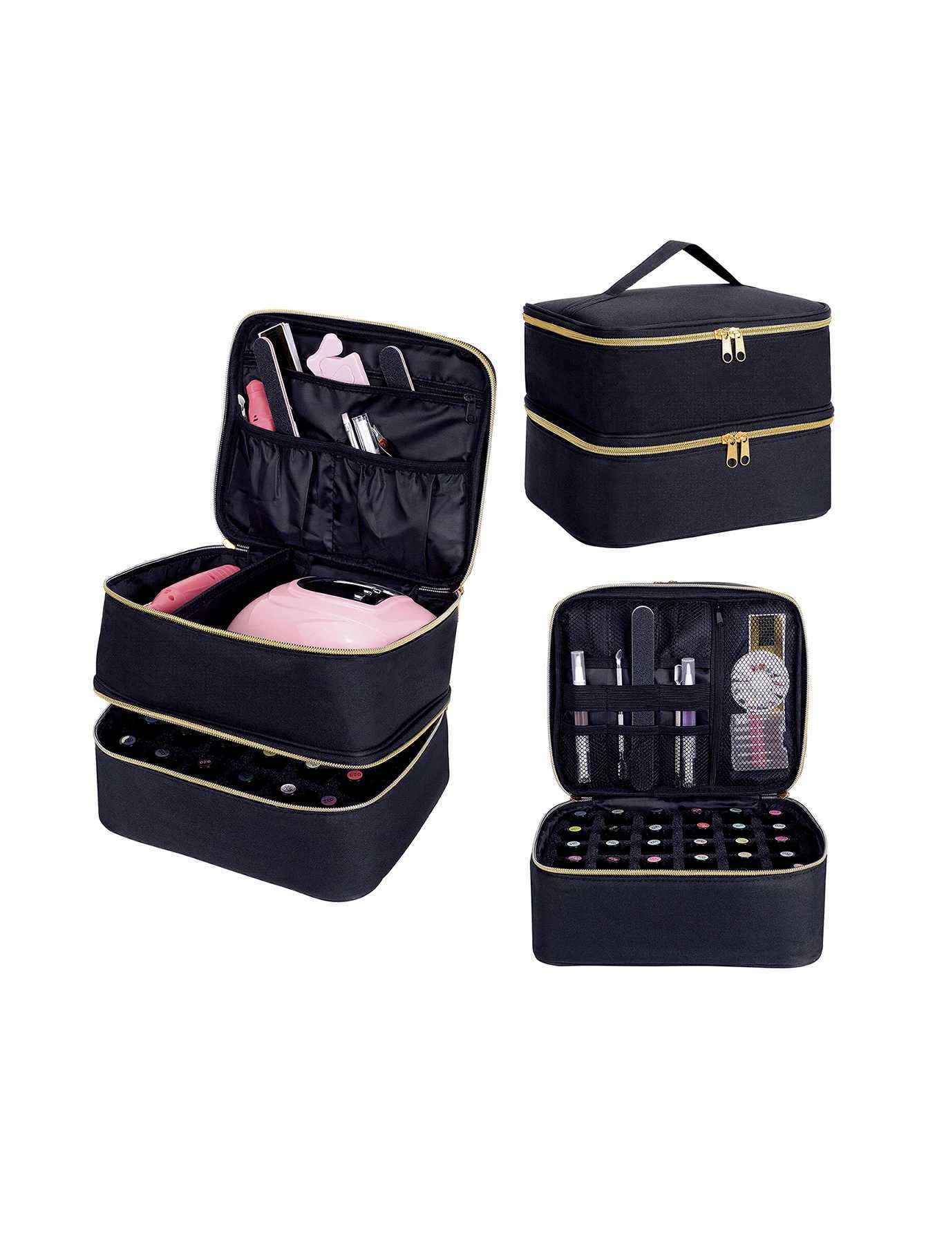 Nail polish organizer handheld doublelayer cosmetic storage tote bag for nail lovers can store nail tools nail polish gel dT251024