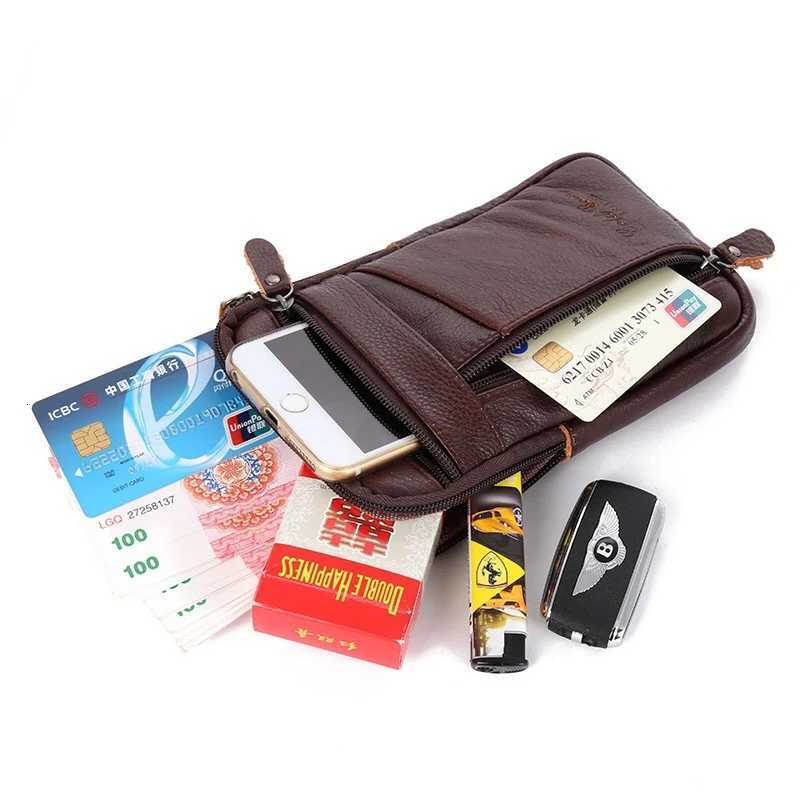Men Genuine Leather Phone Bags Mini Waist Packs Belt Bag Classic Crossbody Shoulder Bag Fashion Small Mens Chest Shoulder PouchL251024