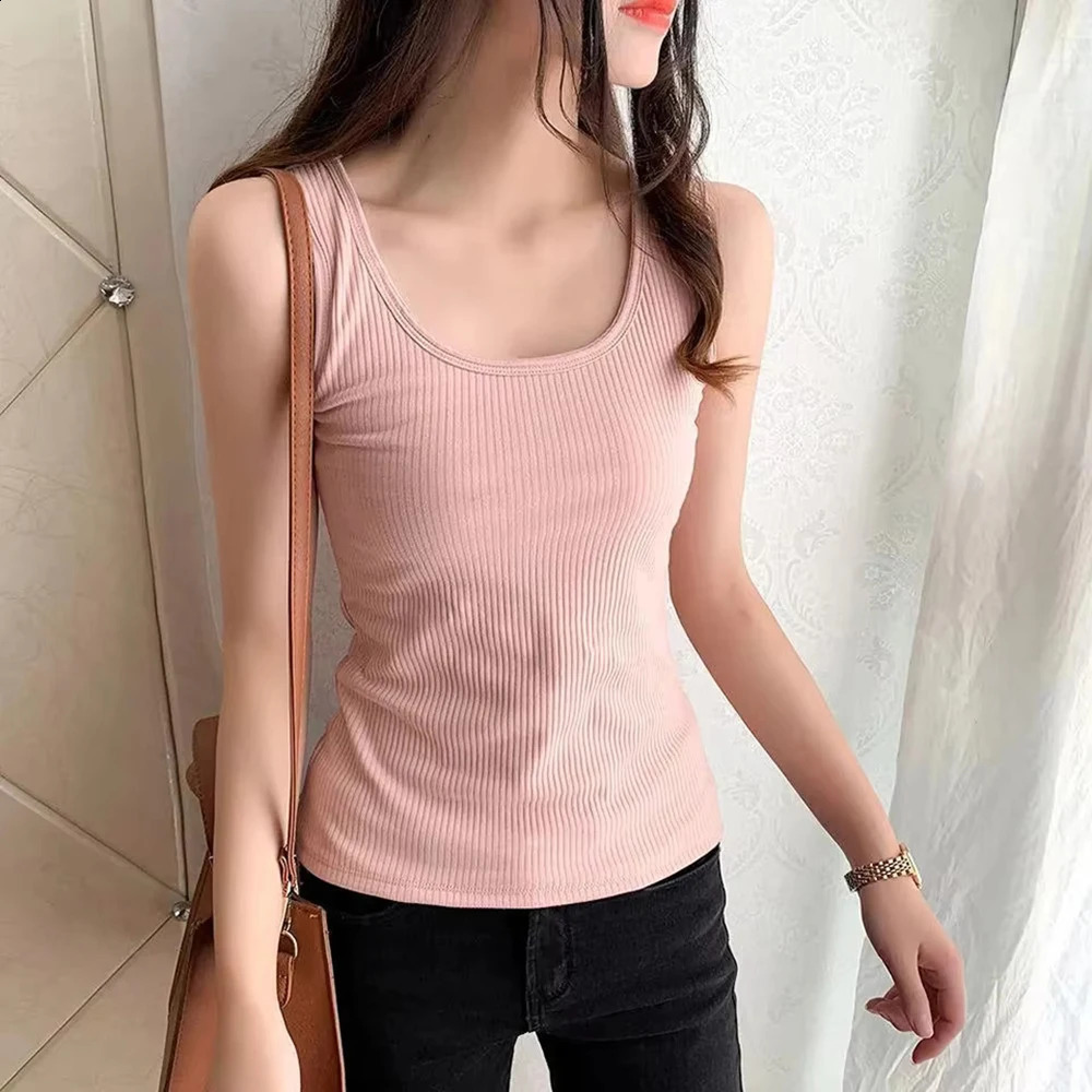 Women Plus Size Fleece Lined Tank Top Winter Thermal Underwear Thick Camisole Warm Velvet Vest Bottoming Top 251023