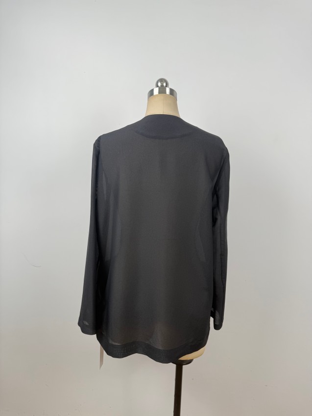 Simple, Sophisticated, Elegant, Light Luxury Silk Blazer Collarless Blazer JYW37115