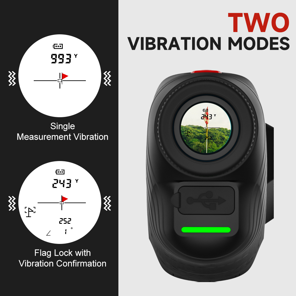 REVASRI 1300 Yards Golf Rangefinder with Slope, 6X Magnification, Flag Locking Vibration, USB-C Rechargeable Laser Range Finder with Magnet