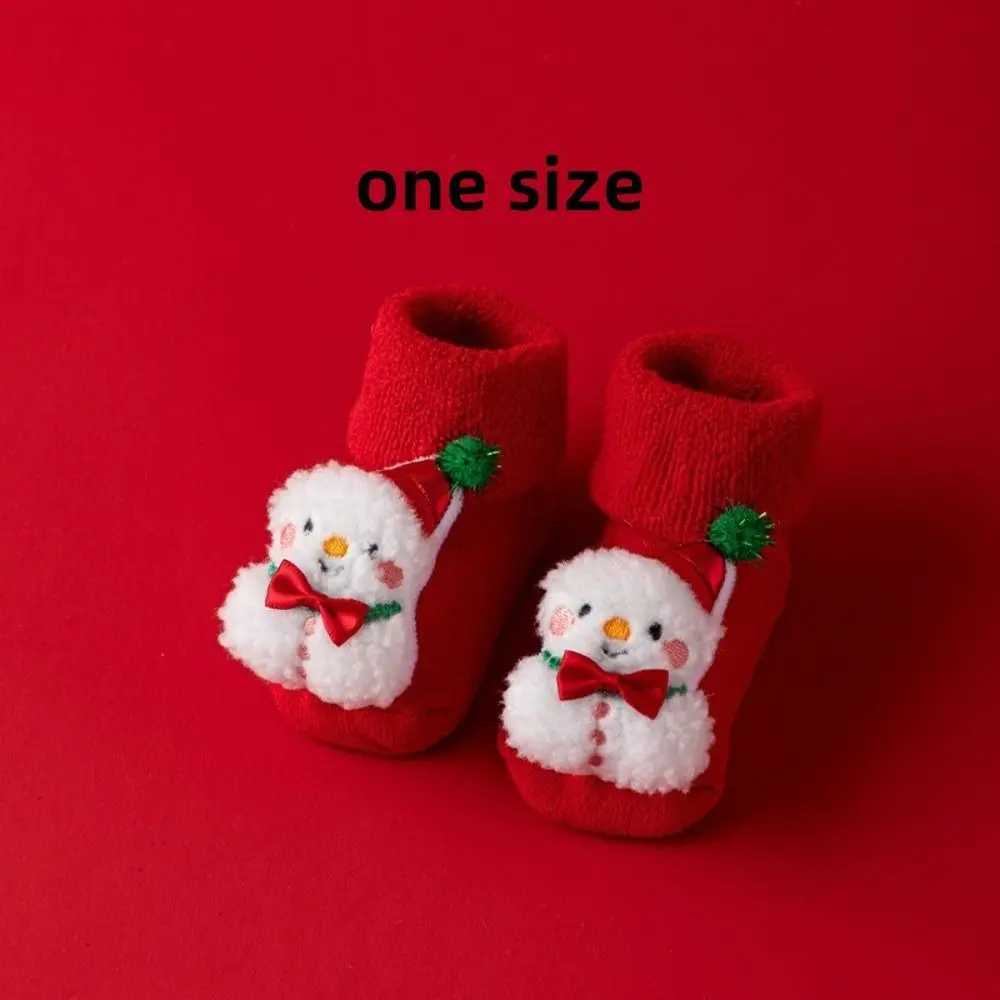 Soft Cotton Newborn Kids Socks Red Santa Claus Baby Girls Boys Warm slippers 03years Children Sock Autumn Winter J251024