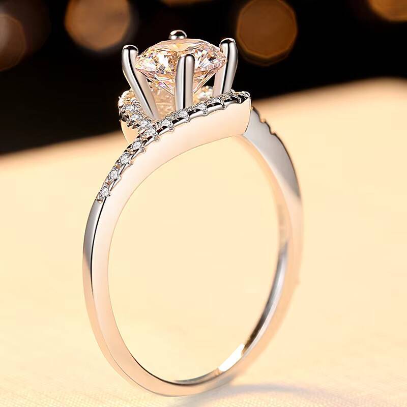 Wholesale Price GRA Moissanite Round Moissanite VVS Moissanite Round Diamond Ring