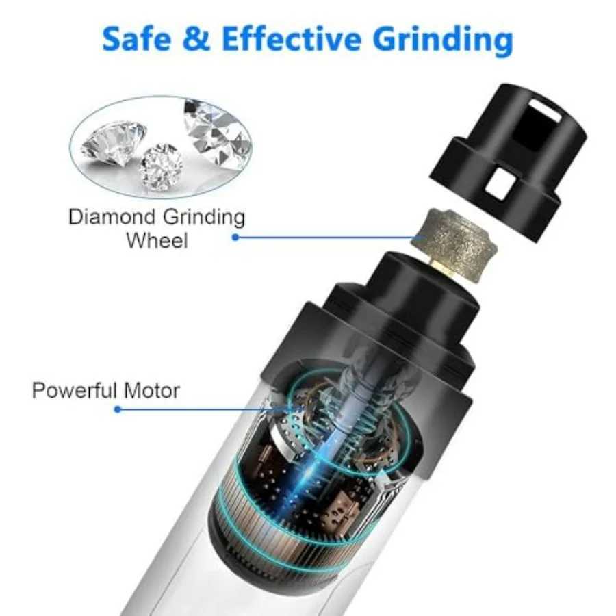 Silent Groom Pro Heusom Dog Nail Grinder Low Noise USB Rechargeable Pet Clipper for Painless and Safe Paw Grooming Trimming Ide Z20251024