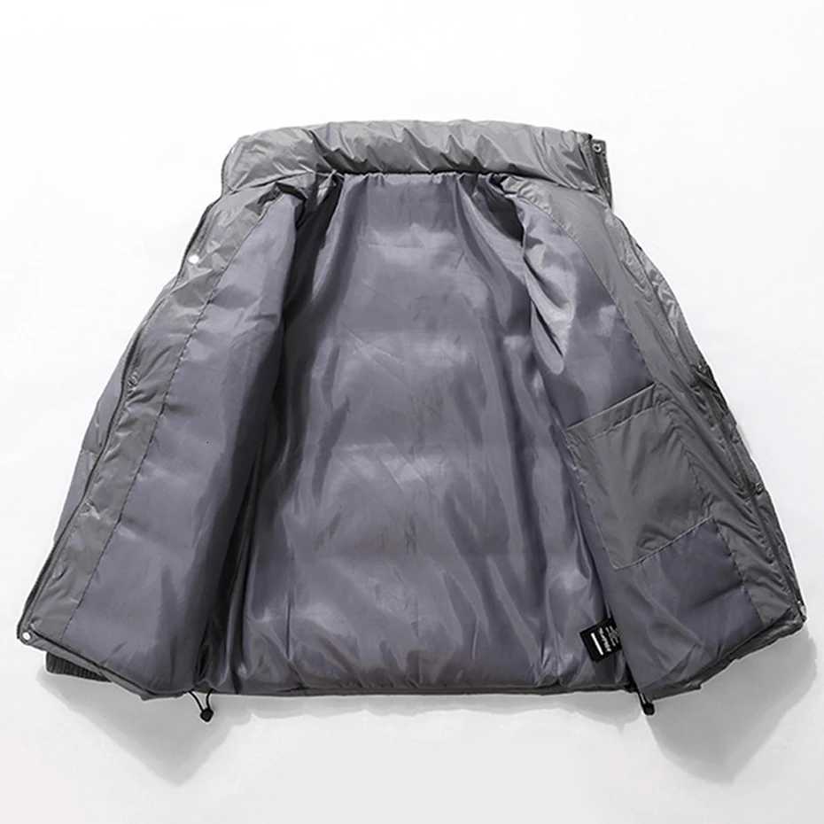 Stand Collar Parkas Men Winter Thick Padded Jackets Coats Fashion Casual Solid Color Cargo Parkas Male Outerwear Z251024