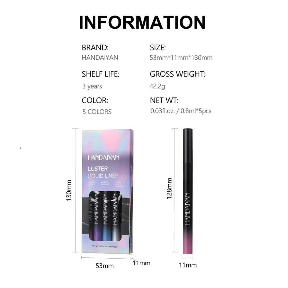 Metallic Shimmer Eye Liner Pen Water Resistant Smudge Free Lasting Wear Vibrant Color Cosmetic Beauty EssentialL251024