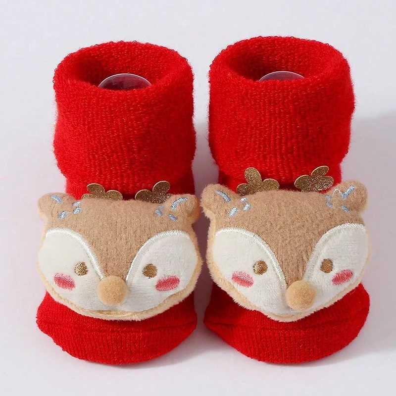 Kids Christmas Socks For 012Months Childrens Short Socks Girls Boys Winter Warm Cotton Toddler New Year Gift Santa Claus Socks J251024