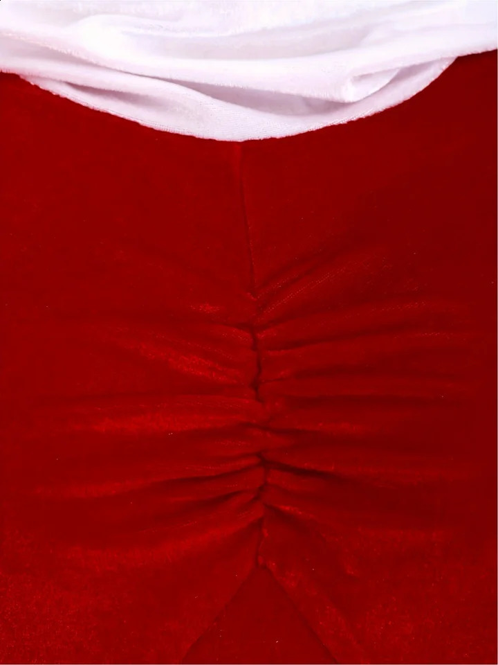 Santa Clauss European and American temperament is red Christmas party is slim hooded dress and womens dress 251023