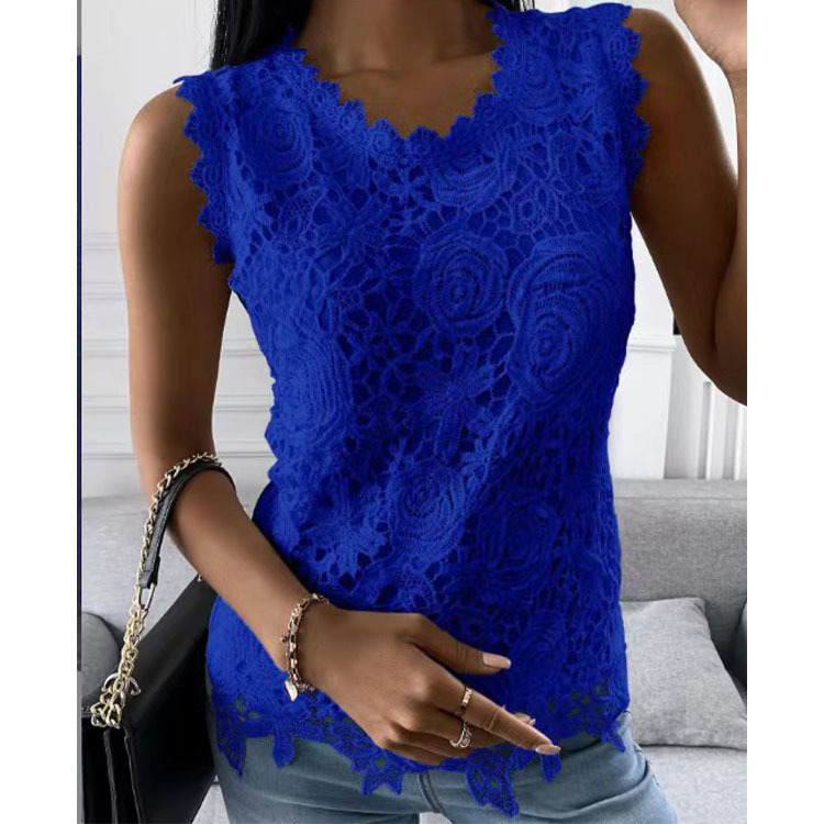 Women's Clothing 2025 Summer New Top Vest Lace Blouse