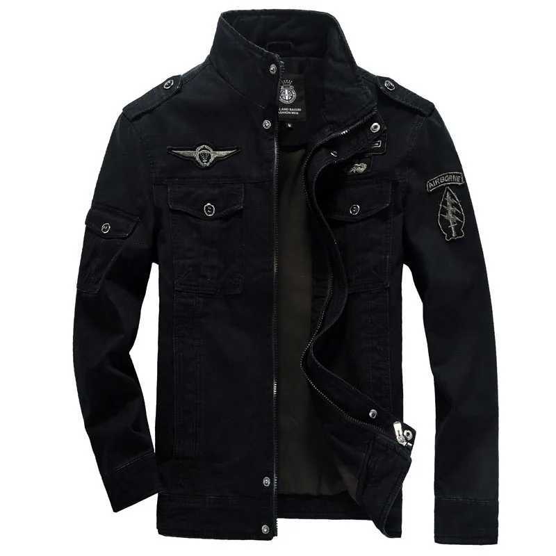 Highquality mens military jacket 2023 new multipocket collar embroidered sleeve pilot tooling plus size cotton jacket men Z251024
