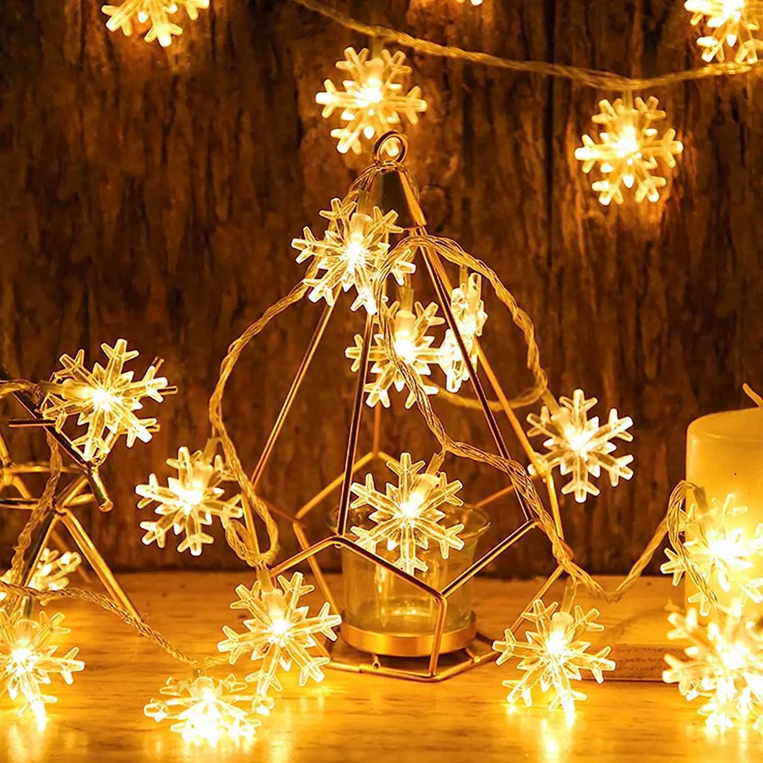 Snowflake LED String Fairy Light Garland Home Christmas Lights Wedding Decor Christmas Decor for Home Navidad Party Decoration C251024