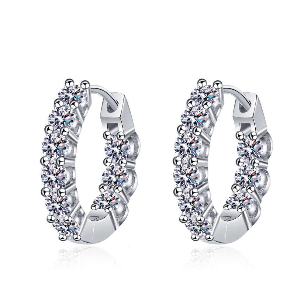 DHCollections-- Sterling Sier Earrings for Women Moissanite Ear Studs Plated with PT950 Gold Trendy Style