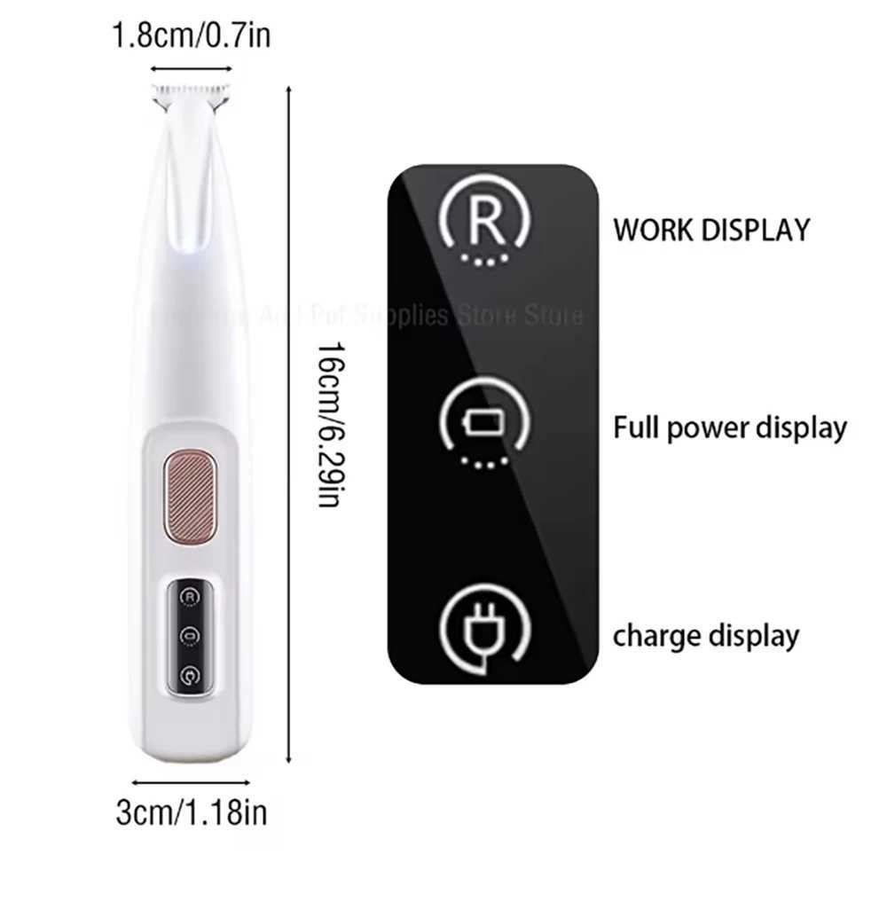 Portable Dog Paw Trimmer with Led Light Pets Nail Grinder Shaver Clipper Rechargeable Cordless Nail Grooming Tools for Cats Z20251024