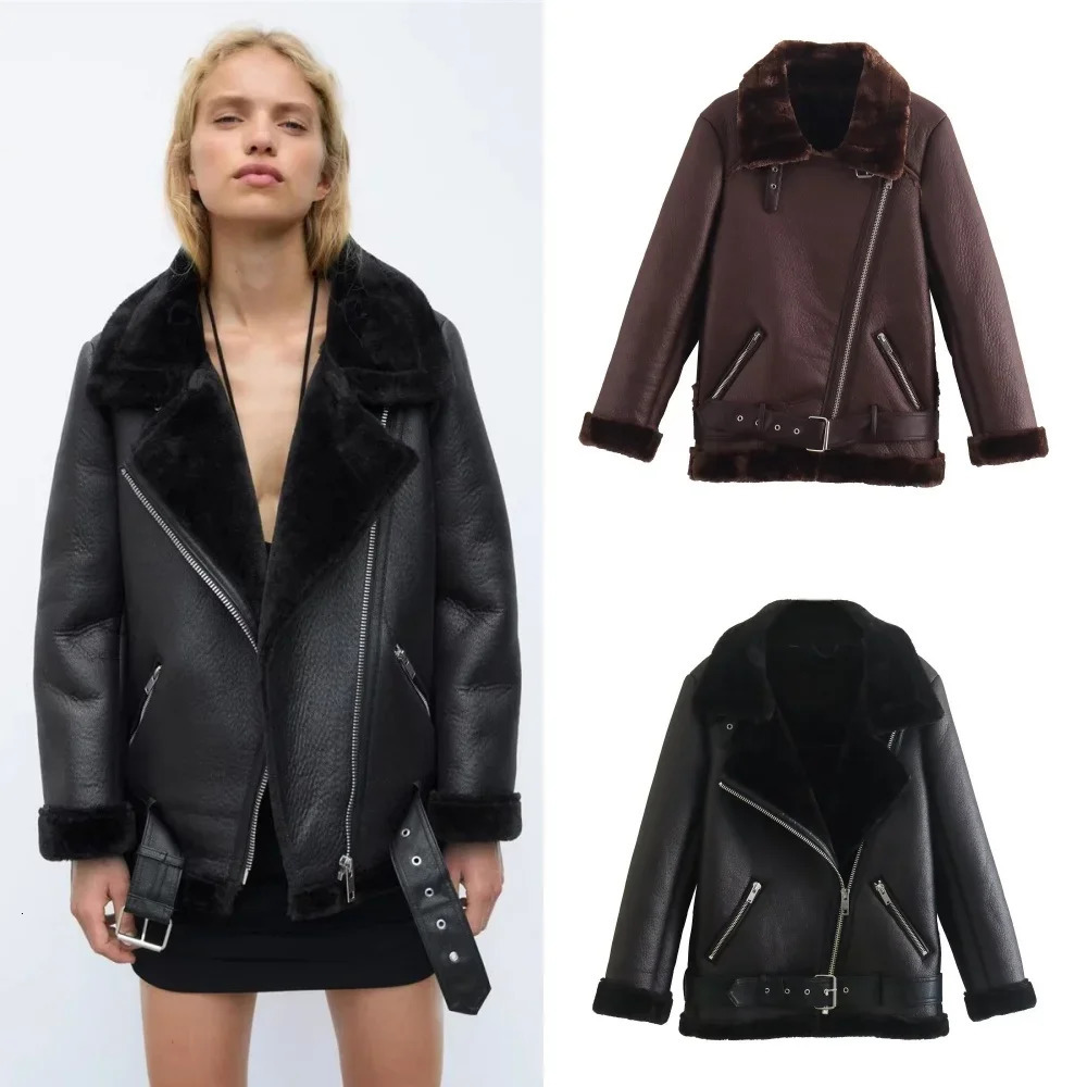 The Womens Jacket with Extra Thick Warm and Lamb Feather Rider Artificial Fur Outerwears 251021