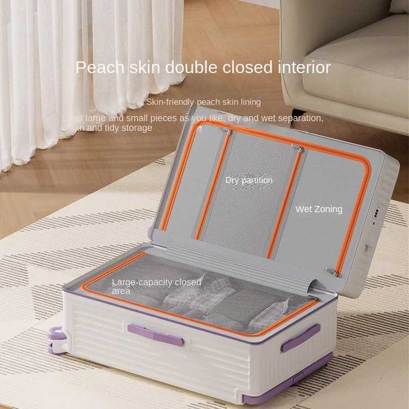 New Wide Tie Rod Luggage Front Opening Laptop Bag Multifunctional Travel Suitcases 20 inch Cabin Bag 2430Large Size SuitcasesW251024