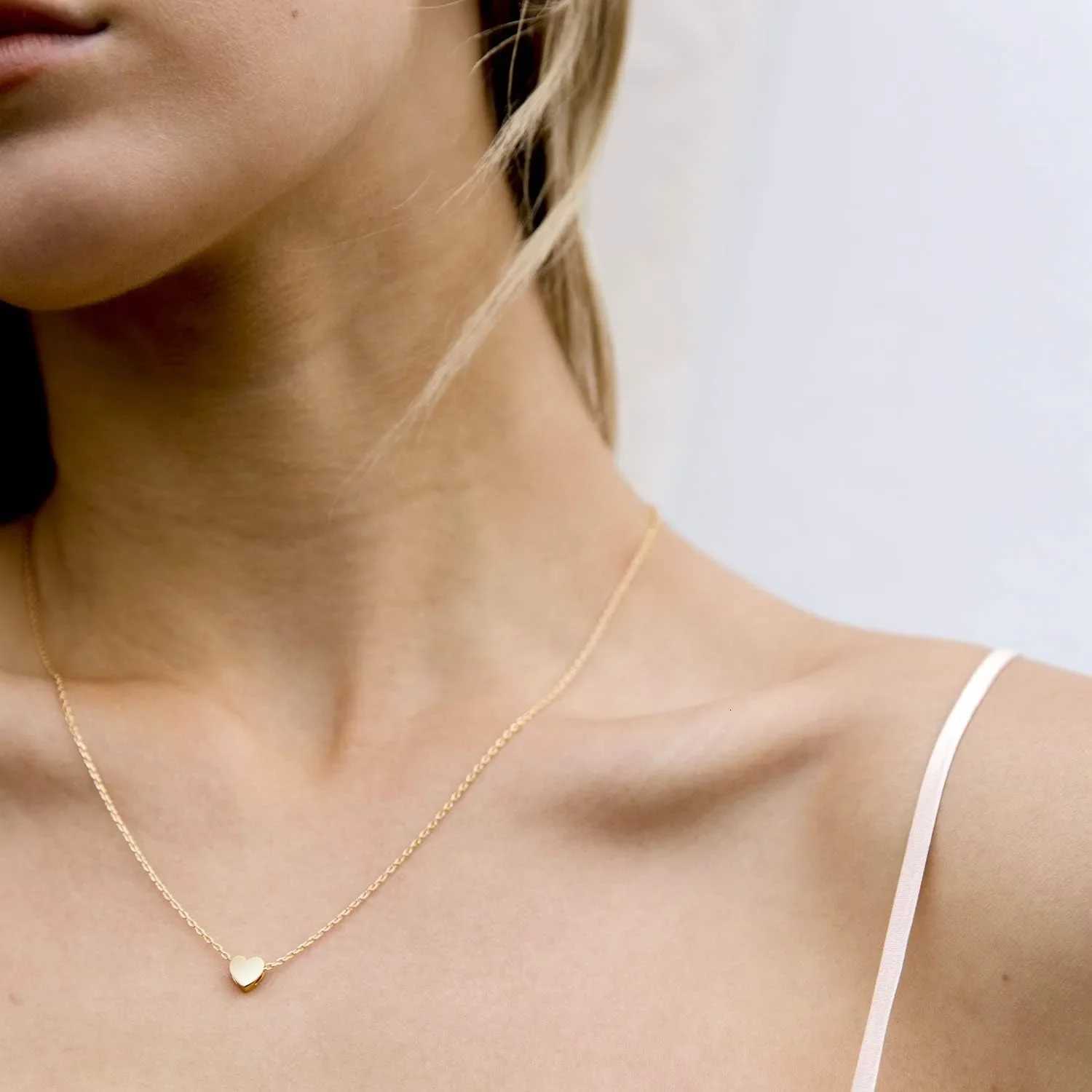 K Gold Plated Heart Necklace Silver Plated Necklace Cute Dainty Pendant Necklaces for Women Gift for Girls Gift for WomenXJ251024