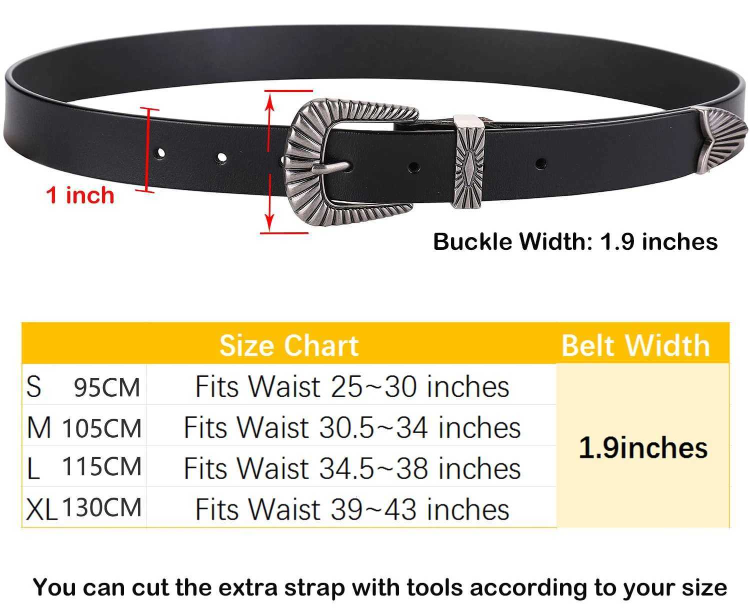 New Western Belts for Woman Plus Size Classic Pin Buckle Belts Black Genuine Leather Waistband Fashion Men Belt with Jeans Pants W251024