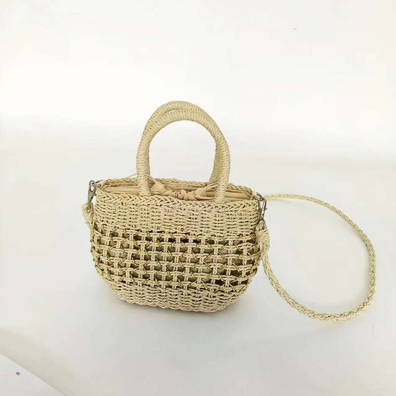 New Korean INS Straw for Women Handmade Woven Hollow Handheld Crossbody Fashion Sweet Summer Beach Bag