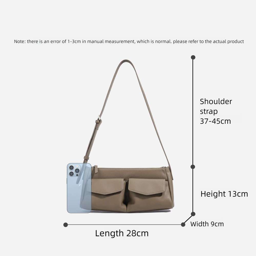 Luxury bag New Niche Shoulder High end First Layer Genuine Leather Small Fashion Versatile Casual Commuter Crossbody Bag