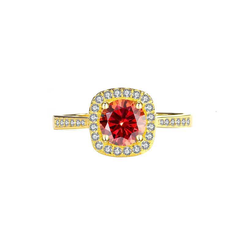 Luxurious 20 Grams White Bright Moissanite Engagement Ring 6Shaped Halo for Bride Lady Luxurious Quartz Rings