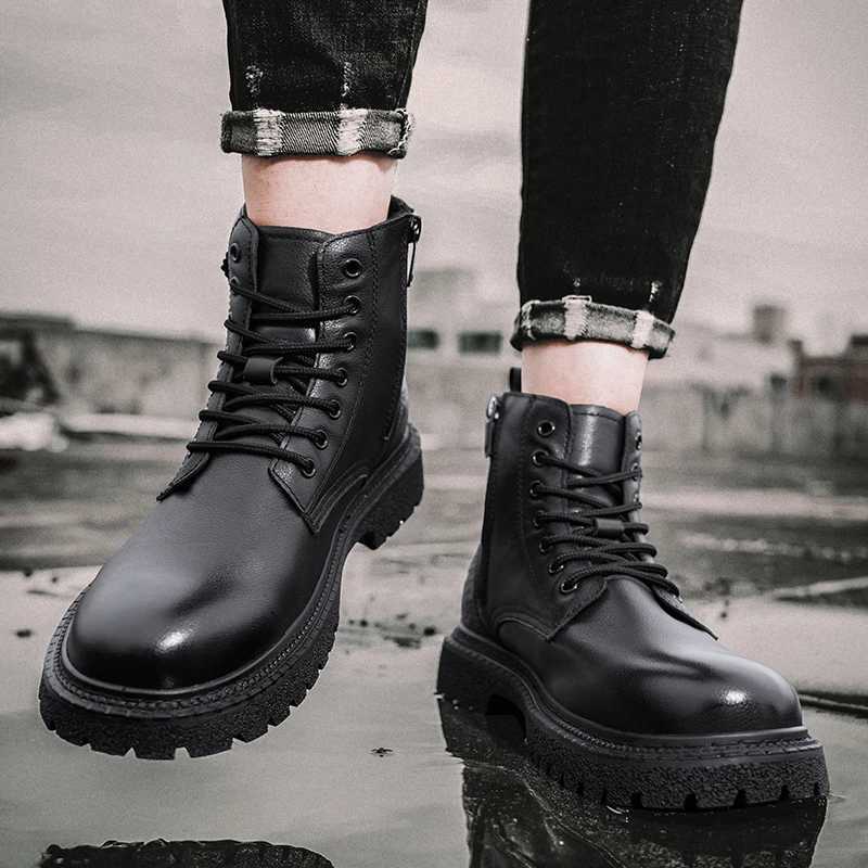 Thermal Boots for Men Winter Shoes Thick Warm Lining AntiSkid Sole Mens Casual Ankle Boots High Top Lace Up Snow Boots W251024