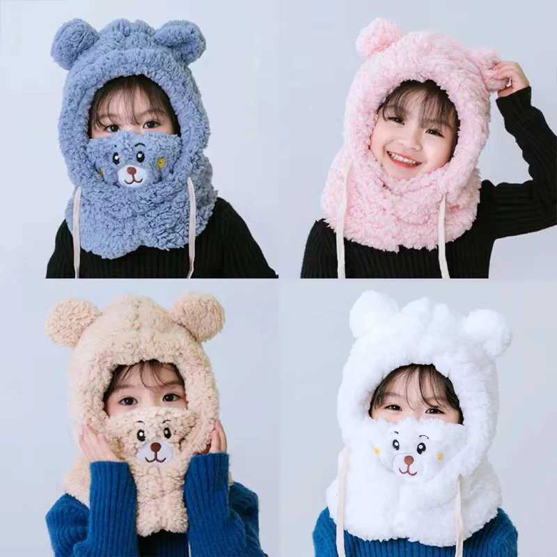 Kids Winter Hat Children Keep Warm Cap Face Cover Neck Protection Windproof Plush Hat Multifunctional Hat for Boys and GirlsL251024