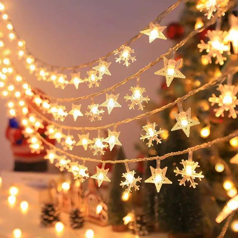 1510meters 2025 Christmas String Lights Star Snowflake LED Light String Xmas Party Supplies Home Decoration C251024