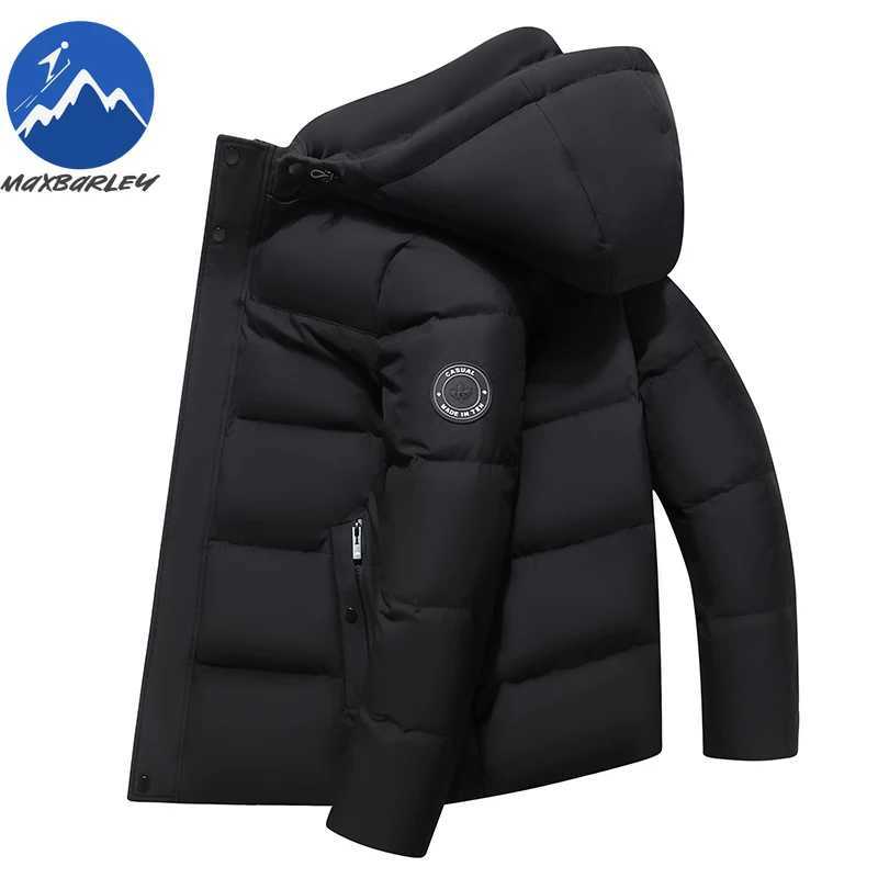 Maxbarley New Down Jacket Men Winter Outdoor Ski Thicken Warm Parka Coat Short Style Casual Daily Detachable Hood Puffer Jacket Z251024
