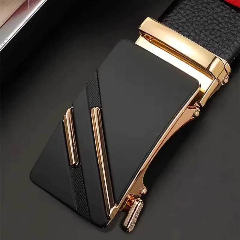 New Fashion Leisure Business Mens Belt Metal Automatic Buckle Brand Luxury Design Waist Belts For Men Strap MaleFor Ideal Gift W251024