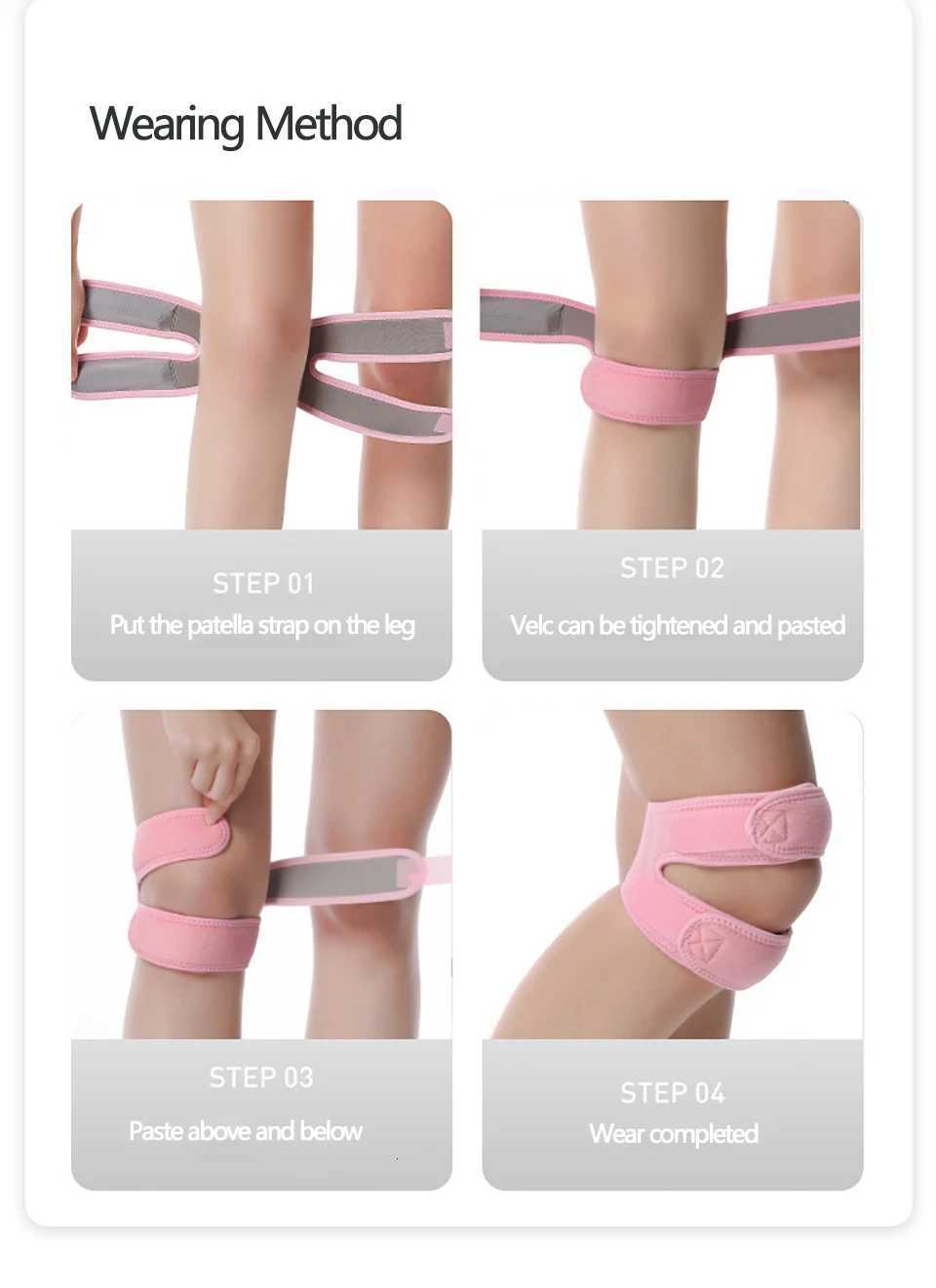 1PCS Adjustable Sports Kneepad Double Patellar Knee Patella Tendon Support Strap Brace Pad ProtectorOpen Knee Wrap Strap BandW251024