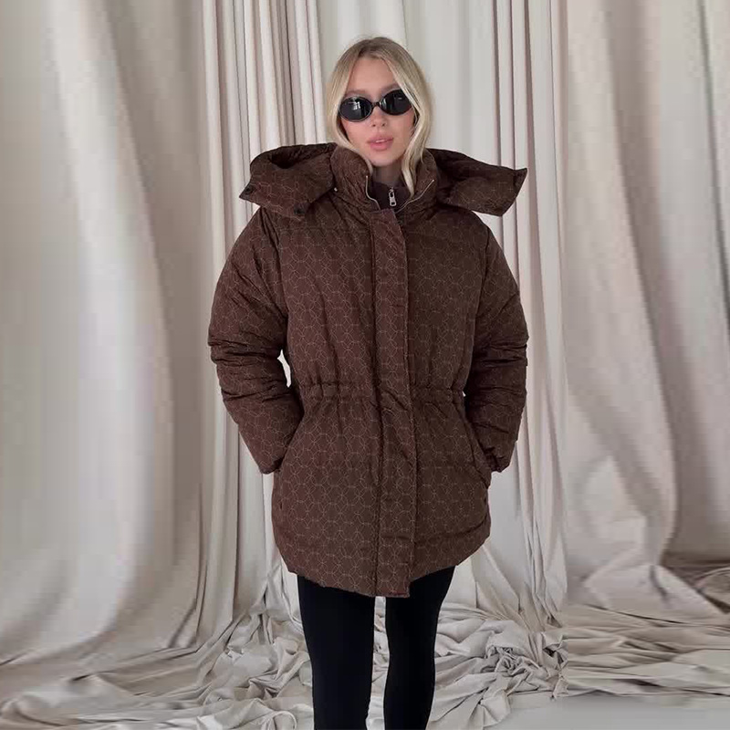 2025 Autumn New Women's Printed Warm Comfortable Mid-Length Cotton Jacket