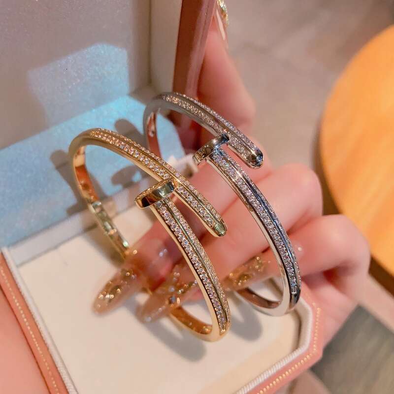 Bracelet Designer luxury bangle Studded Open Zircon full inlay Bracelets Fashion Trendy High-End design copper plated with 18K gold Festival vacation 
