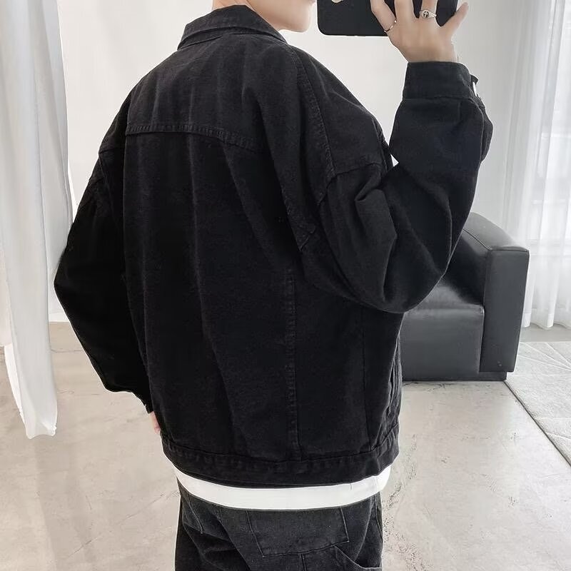American Style Spring And Autumn Denim Jacket For Men, Designer Hoodie Jacket Tracksuit Men Polo Veste Coat High Street Fashion Brand, Loose Fit Sprin