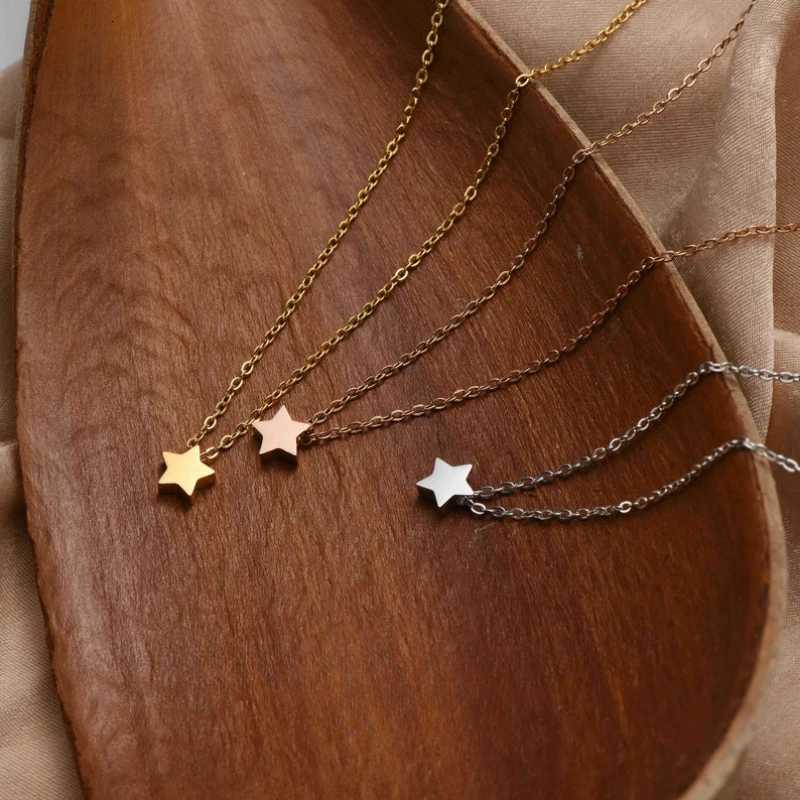 Fashion Stainl Steel Star Shed Pendant Necklace Romance Valentines Gift For Women Girls Temperament Neck jewelleryXJ251024