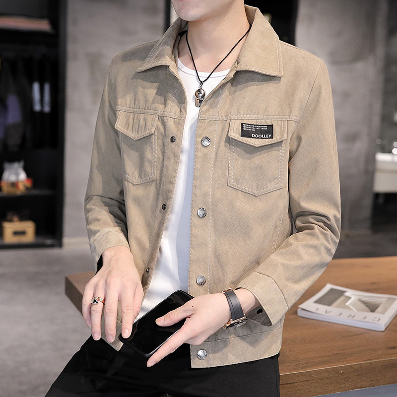 Stylish Men's Jacket Spring Autumn New Designer Hoodie Jacket Tracksuit Men Polo Veste Coat Workwear Jacket Denim Top Trendy Casual Turn-down Col