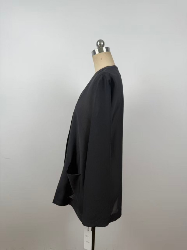 Simple, Sophisticated, Elegant, Light Luxury Silk Blazer Collarless Blazer JYW37115